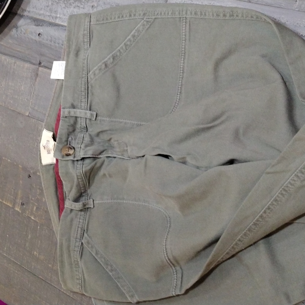 VINTAGE OLIVE HOLLISTER PANT SOCIAL STRETCH SZ 7 R - Picture 5 of 8